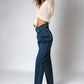 High Rise Flap Waist Relaxed Cropped Jeans Jeans