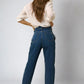 High Rise Flap Waist Relaxed Cropped Jeans Jeans