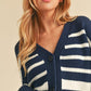 Latoya Knitted Cardigan NAVY WHITE S Cardigans