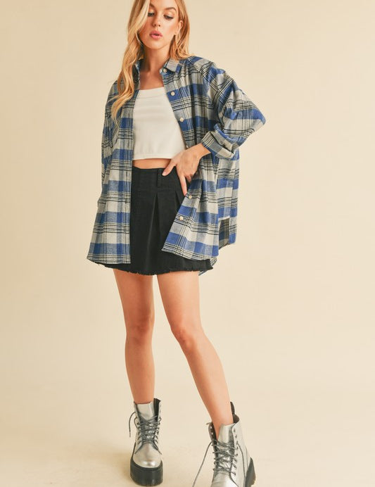 Jocia Plaid Flannel Shirt | Daverri Fashions