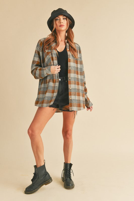 Jocia Plaid Flannel Shirt | Daverri Fashions