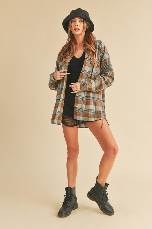 Jocia Plaid Flannel Shirt | Daverri Fashions