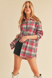 PINK Jocia Plaid Flannel Shirt | Daverri Fashions