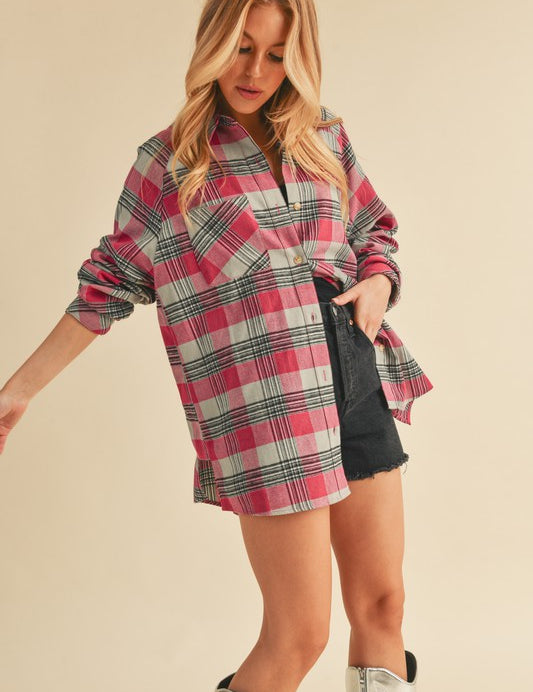 Jocia Plaid Flannel Shirt | Daverri Fashions