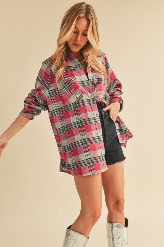 Jocia Plaid Flannel Shirt | Daverri Fashions