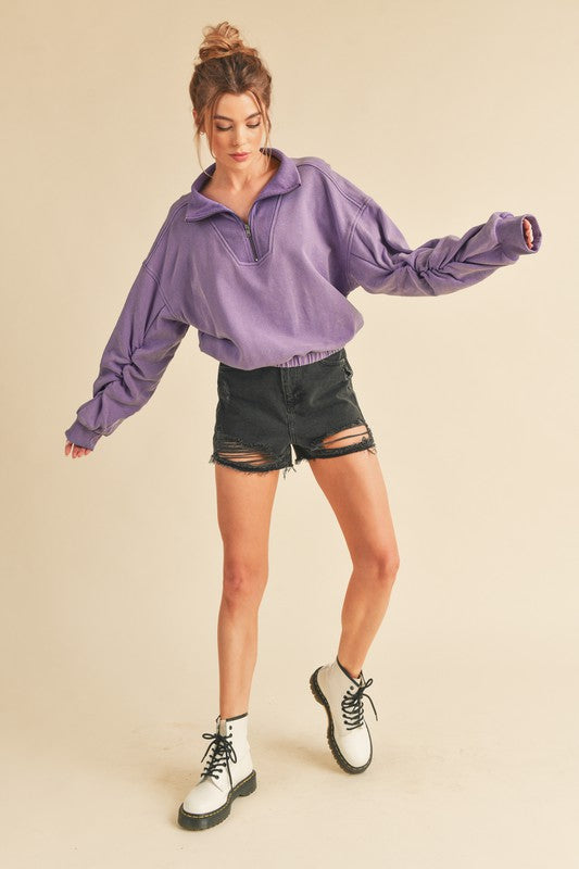 Jamila Half Zip Pullover LILAC Sweatshirts