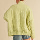 Light green quilted Dixie Jacket with relaxed fit and elastic waistband