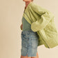 Light green quilted Dixie Jacket with soft padded texture and stitching