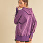Purple oversized Washed Vivi Pullover hoodie with distressed vintage wash