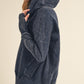 Dark blue Washed Vivi Pullover hoodie with ribbed cuffs and pockets