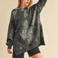 Kalia Tie Dye Hoodie: dark gray oversized fit with front pockets
