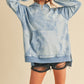 Kalia Tie Dye Hoodie: soft oversized light blue relaxed fit with ribbed cuffs