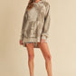 Kalia Tie Dye Hoodie: loose gray oversized dress with frayed edges