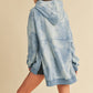 Kalia Tie Dye Hoodie in loose light blue faded denim texture