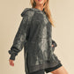 Kalia Tie Dye Hoodie: dark gray relaxed fit with front pockets