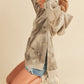Kalia Tie Dye Hoodie in soft oversized muted beige gray pattern