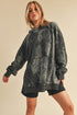 Kalia Tie Dye Hoodie: dark gray oversized relaxed fit with pockets