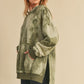 Kalia Tie Dye Hoodie in olive green oversized relaxed fit with pockets