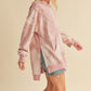 Kalia Tie Dye Hoodie: soft pink oversized relaxed fit with pockets