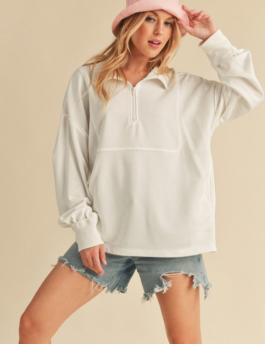 WHITE Elira Pullover | Sweatshirts Daverri Fashions