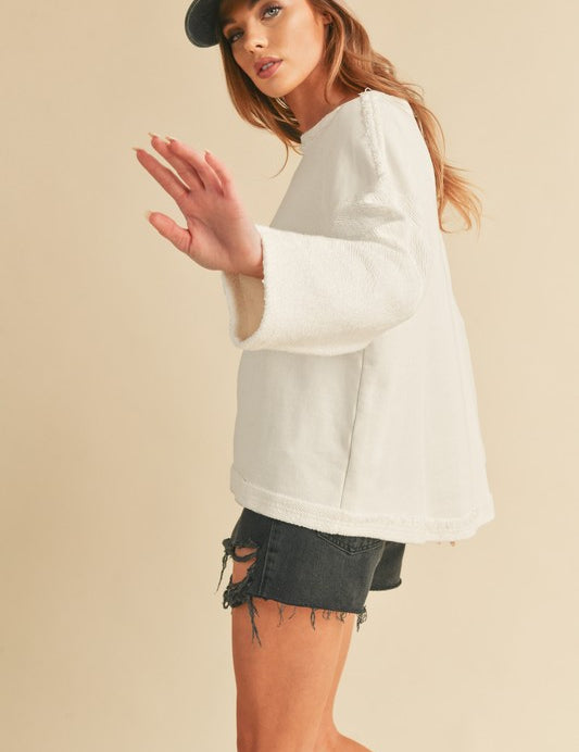 WHITE Pattie Pullover | Pullovers Daverri Fashions