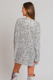 Long Sleeve Sequin Mini Dress Mini Dresses