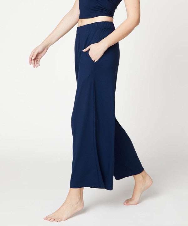 Full Size Bamboo Ankle Length Wide Leg Pants Bottoms