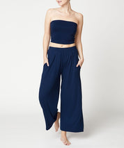 Full Size Bamboo Ankle Length Wide Leg Pants Bottoms