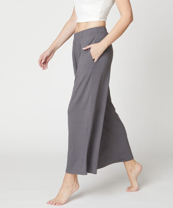 Full Size Bamboo Ankle Length Wide Leg Pants Bottoms