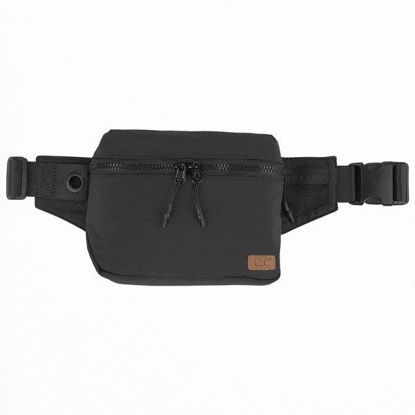 CC Zipper Fanny Pack Black OS Handbags