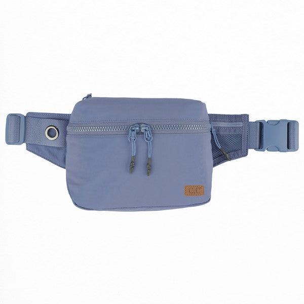 CC Zipper Fanny Pack Denim OS Handbags