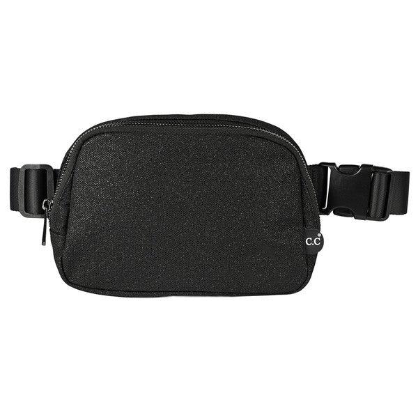 Glitter Tiny Mesh Fanny Pack - Authentic C.C Brand Black OS