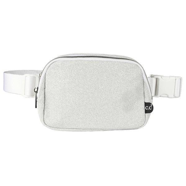 Glitter Tiny Mesh Fanny Pack - Authentic C.C Brand Silver OS