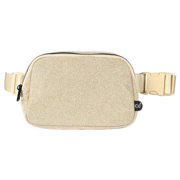 Glitter Tiny Mesh Fanny Pack - Authentic C.C Brand Champagne OS