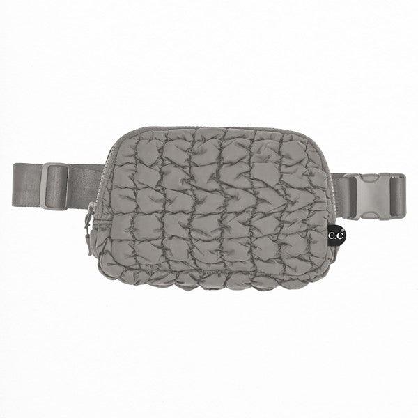 CC Quilted Puffer Belt Fanny Bag Grey OS Handbags