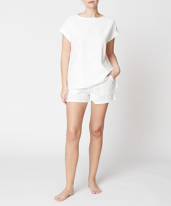 Bamboo Linen Shorts Set Outfit sets