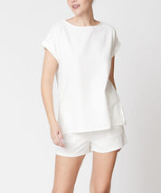 Bamboo Linen Shorts Set WHITE Outfit sets