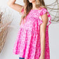 Heimish Full Size Tiered Leopard Round Neck Blouse with Ruffled Detail Plus Size Blouses