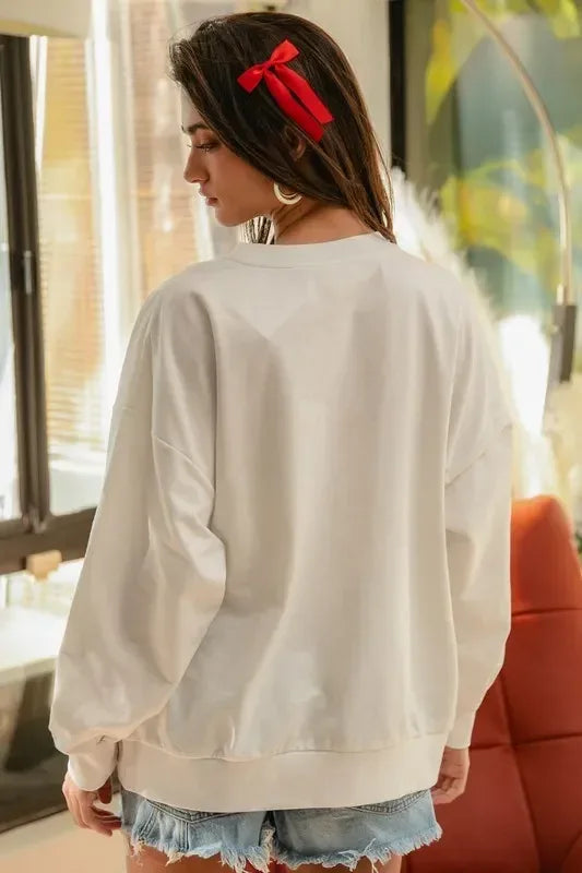 BiBi Baseballs Strikeout Patches French Terry Sweatshirt - DAVERRI FASHIONS