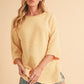 Aemi + Co Side Slit Ribbed Hem Round Neck Sweater Sweaters