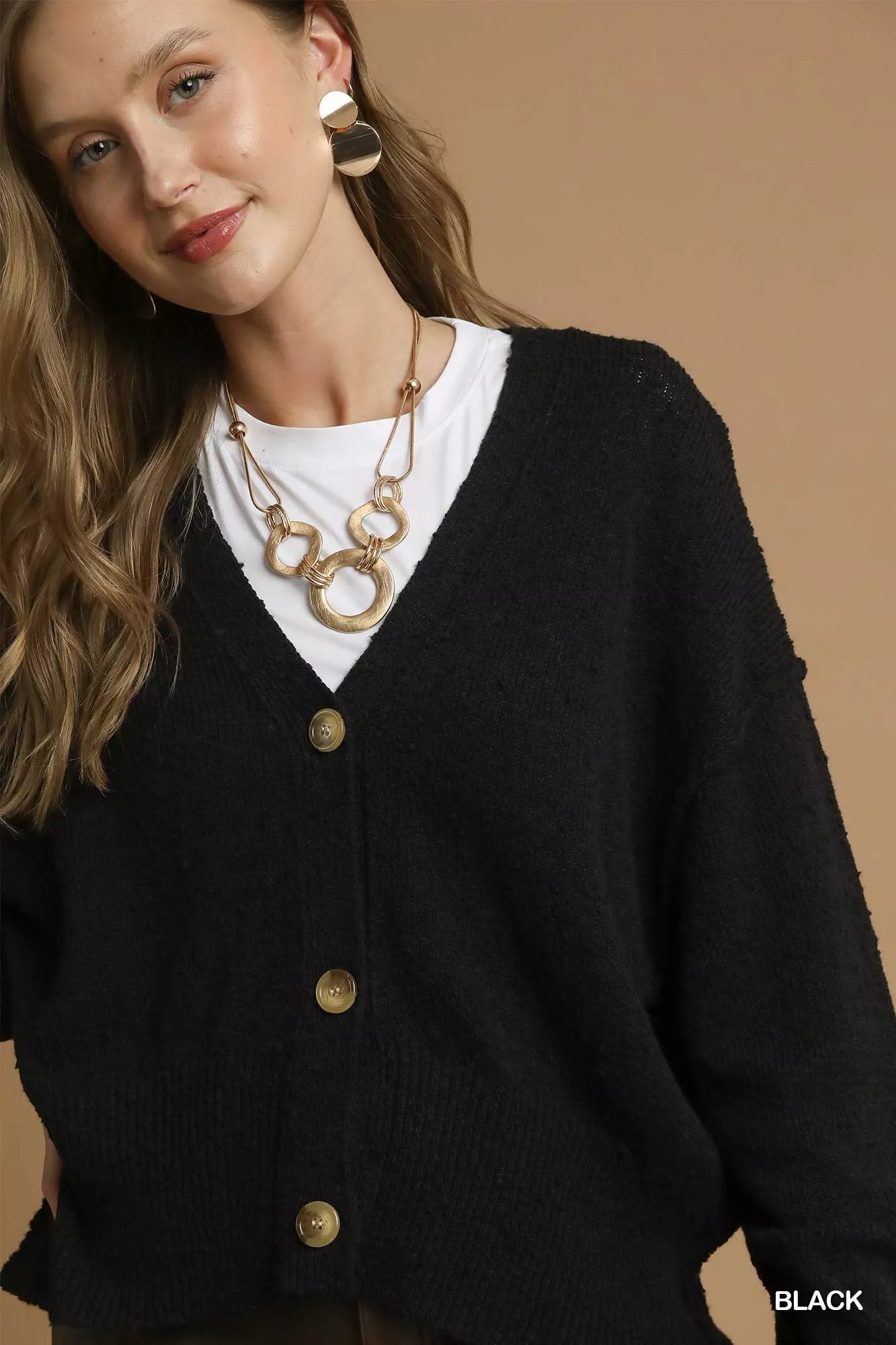 Umgee Button-Front V-Neck Knit Cardigan | Cardigans Daverri Fashions
