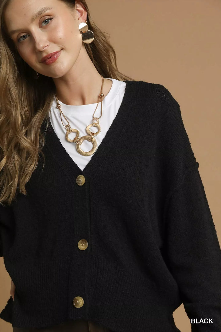 Umgee Button-Front V-Neck Knit Cardigan | Cardigans Daverri Fashions