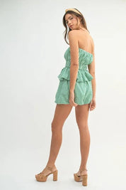 MABLE Gingham Tube Top and Shorts Set | Outfit Sets Daverri Fashions
