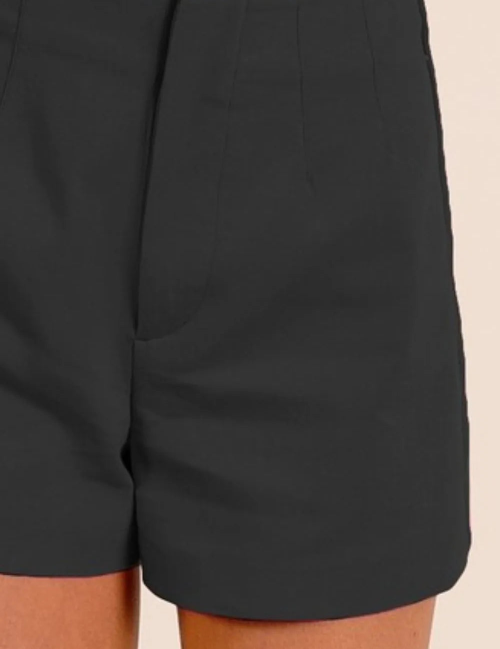 BiBi Black Bandless Tailored Shorts | Shorts Daverri Fashions