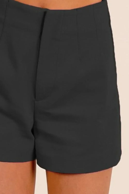 BiBi Black Bandless Tailored Shorts - DAVERRI FASHIONS