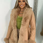 Faux Fur Trimmed Belted Coat - DAVERRI FASHIONS