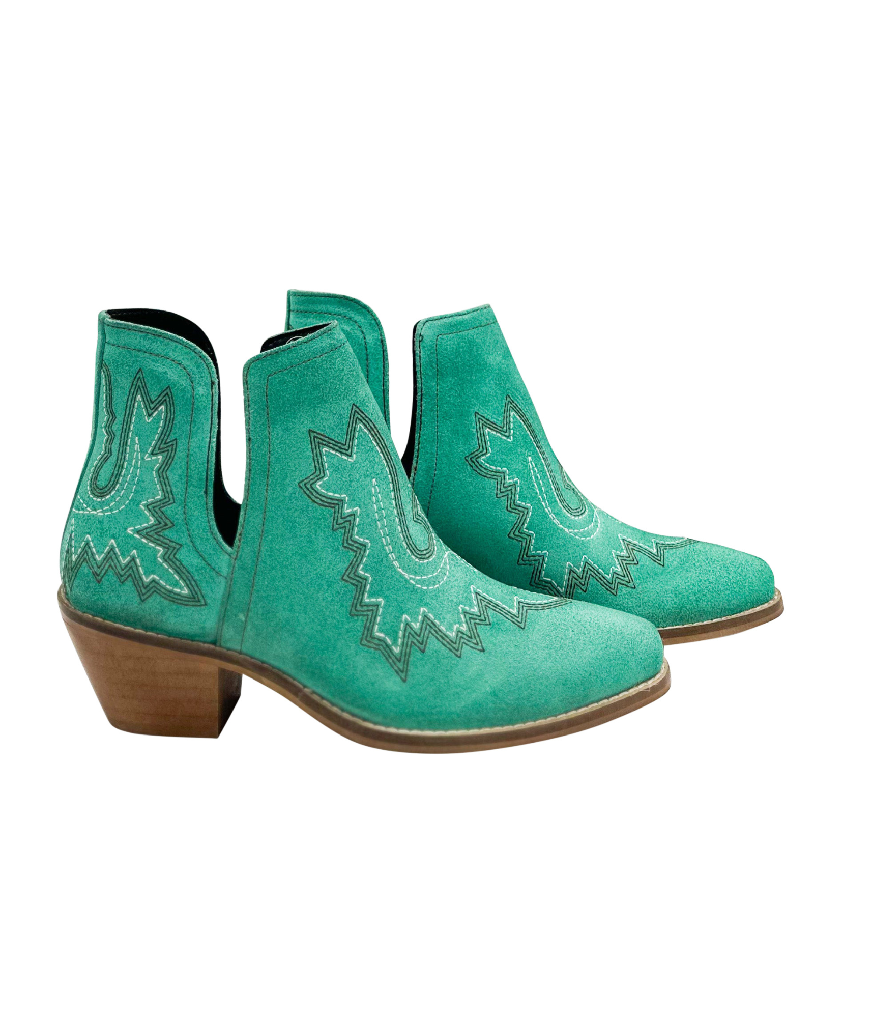 Kickin' Booties in Turquoise Suede Shoes