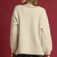 Umgee Floral Jacquard Knit Sweater Cream - DAVERRI FASHIONS