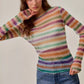 SO ME Mardi Gras Color Stripe Stretch Mesh Top in pastel and vibrant hues