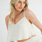 MABLE Crop Cami and Ruffled Wide Leg Pants Set Outfit Sets